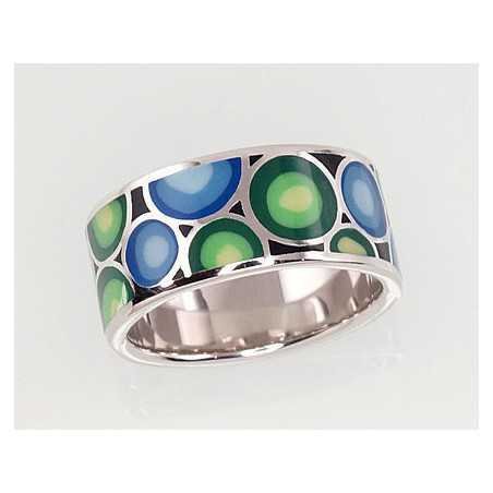 925° Genuine Sterling Silver ring, Stone: Jewelery enamel , Type: Women, 2100913(PRh-Gr)_ML-LB+ML-LG