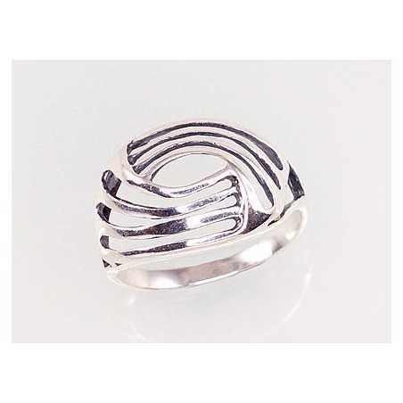 925° Genuine Sterling Silver ring, Stone: No stone, Type: Women, 2100923(POx-Bk)