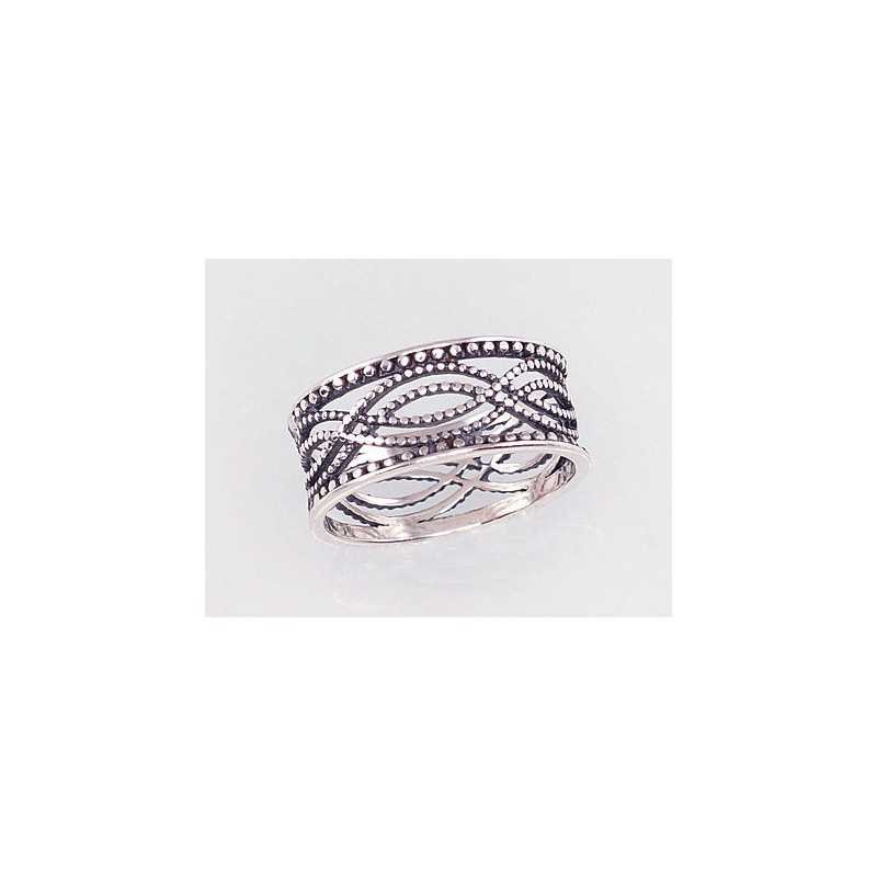 925° Genuine Sterling Silver ring, Stone: No stone, Type: Women, 2100924(POx-Bk)