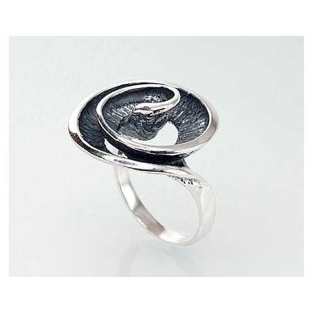 925° Genuine Sterling Silver ring, Stone: No stone, Type: Women, 2100925(POx-Bk)