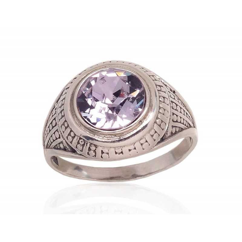 925° Genuine Sterling Silver ring, Stone: Swarovski crystals , Type: Women, 2100947(POx-Bk)_SV-LV