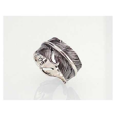 925° Genuine Sterling Silver ring, Stone: No stone, Type: Women, 2100959(POx-Bk)