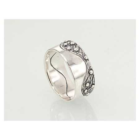 925° Genuine Sterling Silver ring, Stone: No stone, Type: Women, 2101182(POx-Bk)