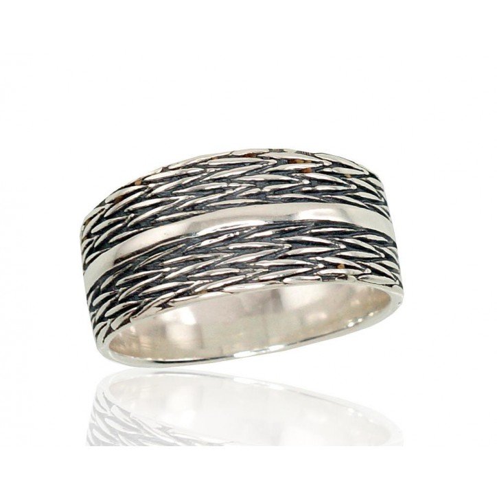 925° Genuine Sterling Silver ring, Stone: No stone, Type: Women, 2101183(POx-Bk)