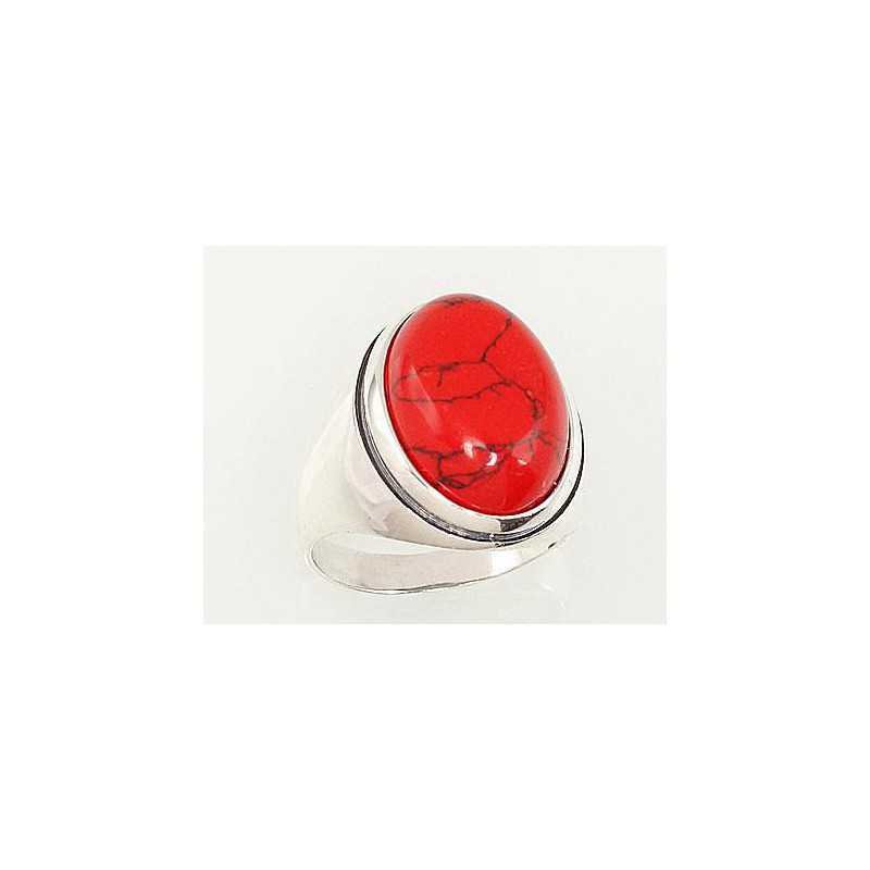 925° Genuine Sterling Silver ring, Stone: Coral , Type: Women, 2101192(POx-Bk)_COX