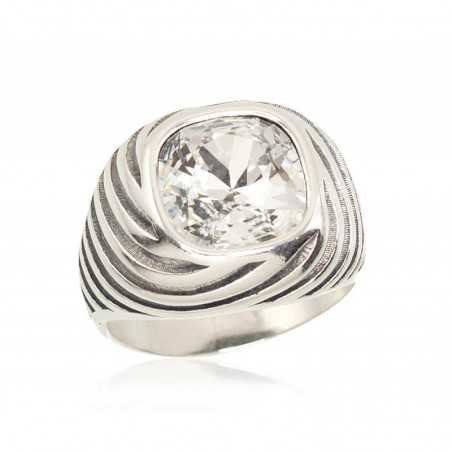 925° Genuine Sterling Silver ring, Stone: Swarovski crystals , Type: Women, 2101209(POx-Bk)_SV