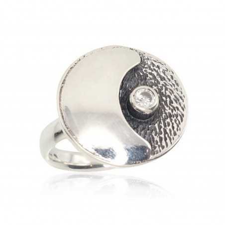 925° Genuine Sterling Silver ring, Stone: Zirkons , Type: Women, 2101211(POx-Bk)_CZ