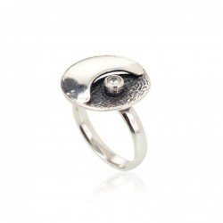 925° Genuine Sterling Silver ring, Stone: Zirkons , Type: Women, 2101211(POx-Bk)_CZ