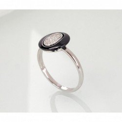 925° Genuine Sterling Silver ring, Stone: Zirkons , Jewelery ceramics , Type: Women, 2101272_CZ+CM-BK