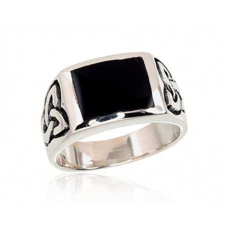 925° Genuine Sterling Silver ring, Stone: Onix , Type: For men, 2101363(POx-Bk)_ON