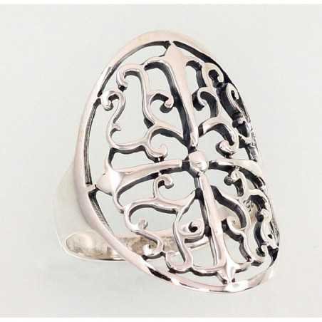 925° Genuine Sterling Silver ring, Stone: No stone, Type: Women, 2101373(POx-Bk)