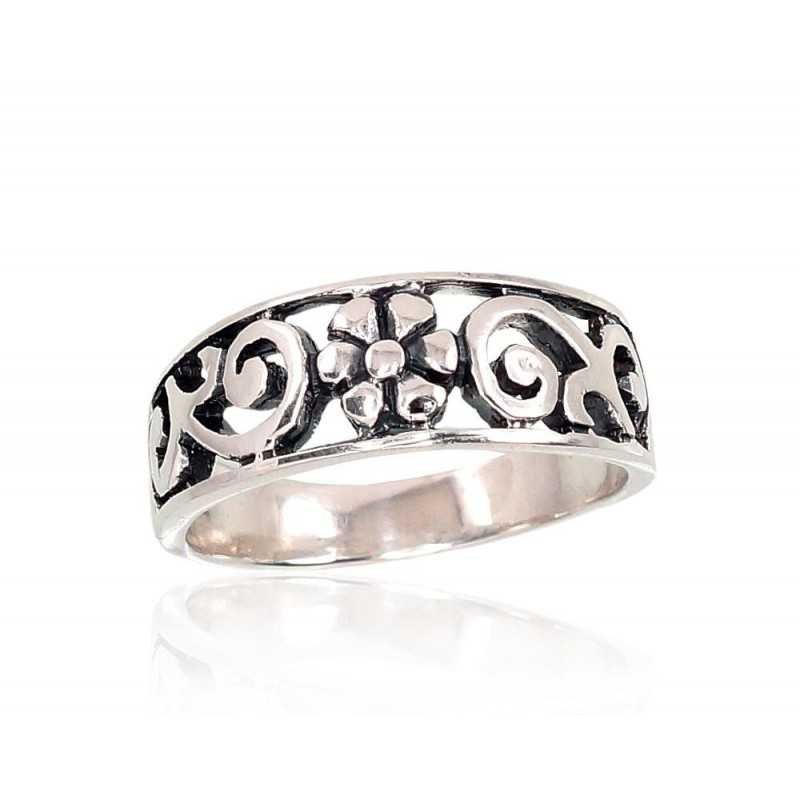 925° Genuine Sterling Silver ring, Stone: No stone, Type: Women, 2101376(POx-Bk)