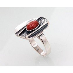 925° Genuine Sterling Silver ring, Stone: Avanturin , Type: Women, 2101428(POx-Bk)_AVX