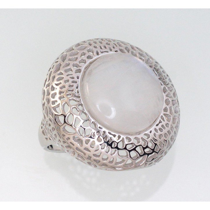 925° Genuine Sterling Silver ring, Stone: Moonstone , Type: Women, 2101451(PRh-Gr)_MS