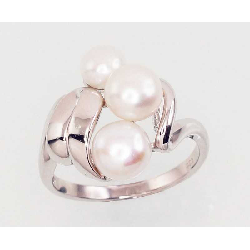 925° Genuine Sterling Silver ring, Stone: Fresh-water Pearl , Type: Women, 2101454(PRh-Gr)_PE
