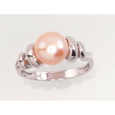 925° Genuine Sterling Silver ring, Stone: Fresh-water Pearl , Type: Women, 2101455(PRh-Gr)_PE-PI