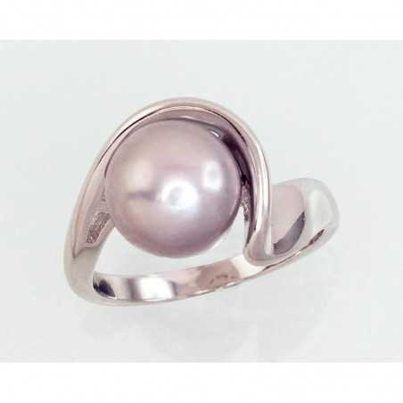925° Genuine Sterling Silver ring, Stone: Fresh-water Pearl , Type: Women, 2101456(PRh-Gr)_PE-GR