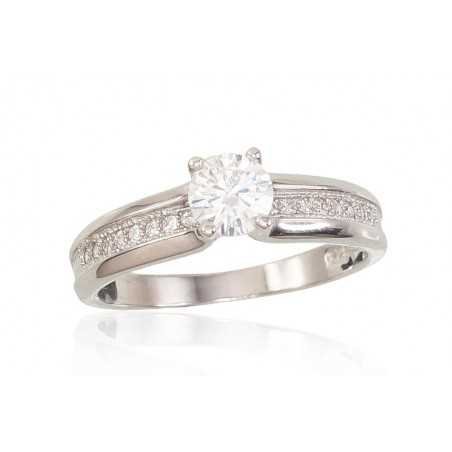 925° Genuine Sterling Silver ring, Stone: Zirkons , Type: Engagement rings, 2101550(PRh-Gr)_CZ