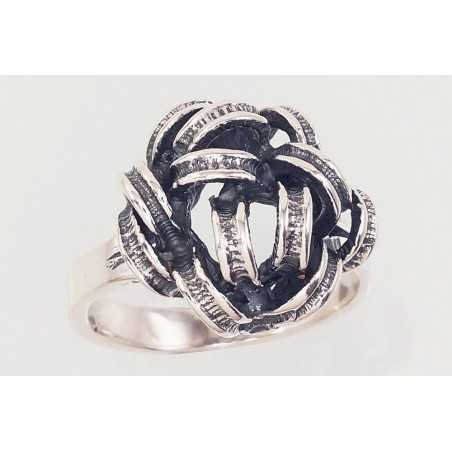 925° Genuine Sterling Silver ring, Stone: No stone, Type: Women, 2101560(POx-Bk)