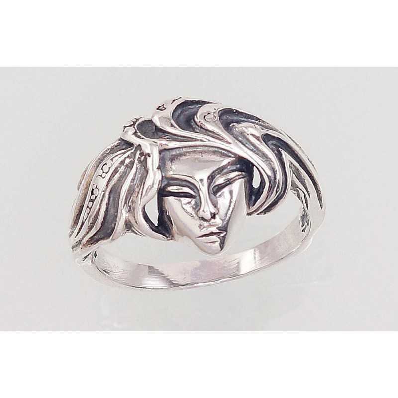 925° Genuine Sterling Silver ring, Stone: No stone, Type: Women, 2101562(POx-Bk)