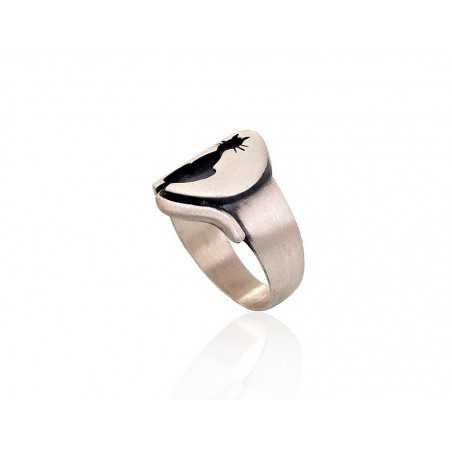 925° Genuine Sterling Silver ring, Stone: No stone, Type: Women, 2101563(Matt+POx-MattBk)