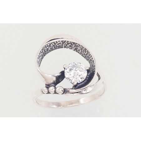 925° Genuine Sterling Silver ring, Stone: Zirkons , Type: Women, 2101566(POx-Bk)_CZ