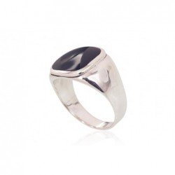 925° Genuine Sterling Silver ring, Stone: Onix , Type: For men, 2101581(POx-Bk)_ON