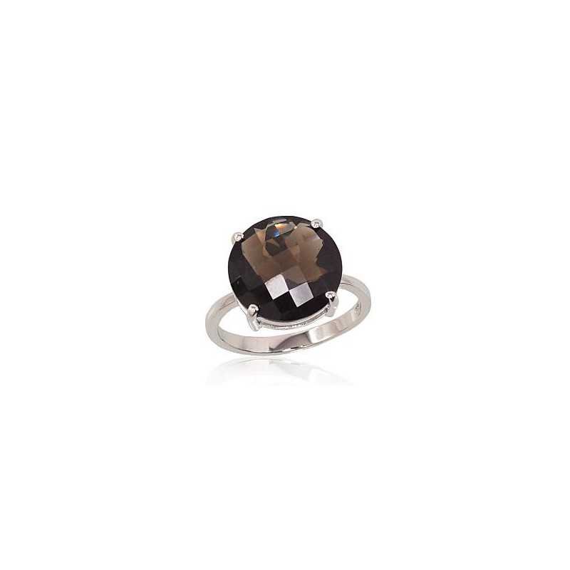 925° Genuine Sterling Silver ring, Stone: Smoky Quarz , Type: \\\"Orio\\\"  collection, 2101606(PRh-Gr)_KZSM