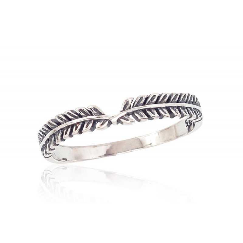925° Genuine Sterling Silver ring, Stone: No stone, Type: Women, 2101609(POx-Bk)