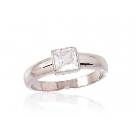 925° Genuine Sterling Silver ring, Stone: Zirkons , Type: Engagement rings, 2101612(PRh-Gr)_CZ