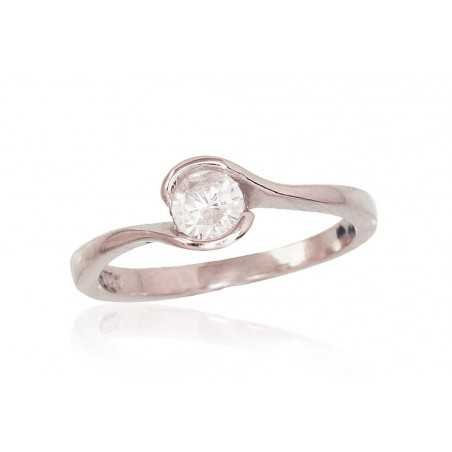 925° Genuine Sterling Silver ring, Stone: Zirkons , Type: Engagement rings, 2101616(PRh-Gr)_CZ