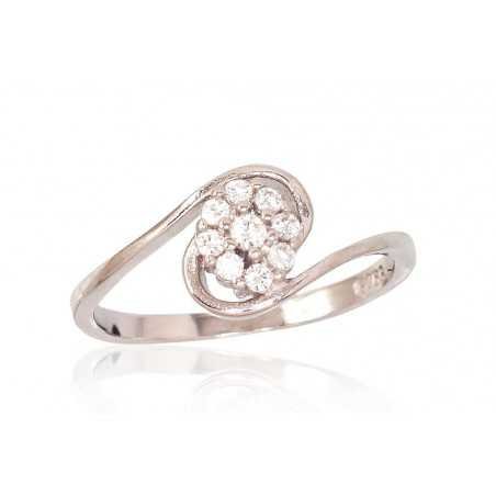925° Genuine Sterling Silver ring, Stone: Zirkons , Type: Engagement rings, 2101617(PRh-Gr)_CZ