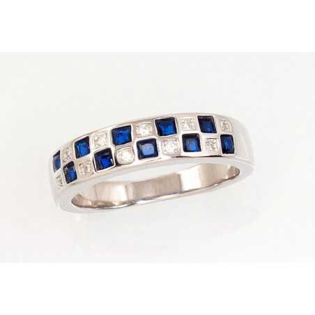925° Genuine Sterling Silver ring, Stone: Zirkons , Type: Women, 2101622(PRh-Gr)_CZ+CZ-DB