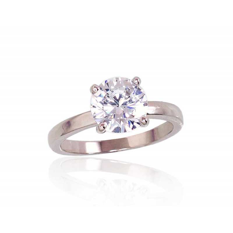 925° Genuine Sterling Silver ring, Stone: Zirkons , Type: Engagement rings, 2101636(PRh-Gr)_CZ