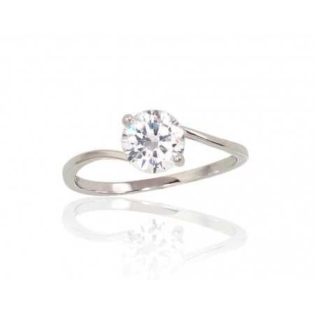 925° Genuine Sterling Silver ring, Stone: Zirkons , Type: Engagement rings, 2101637(PRh-Gr)_CZ