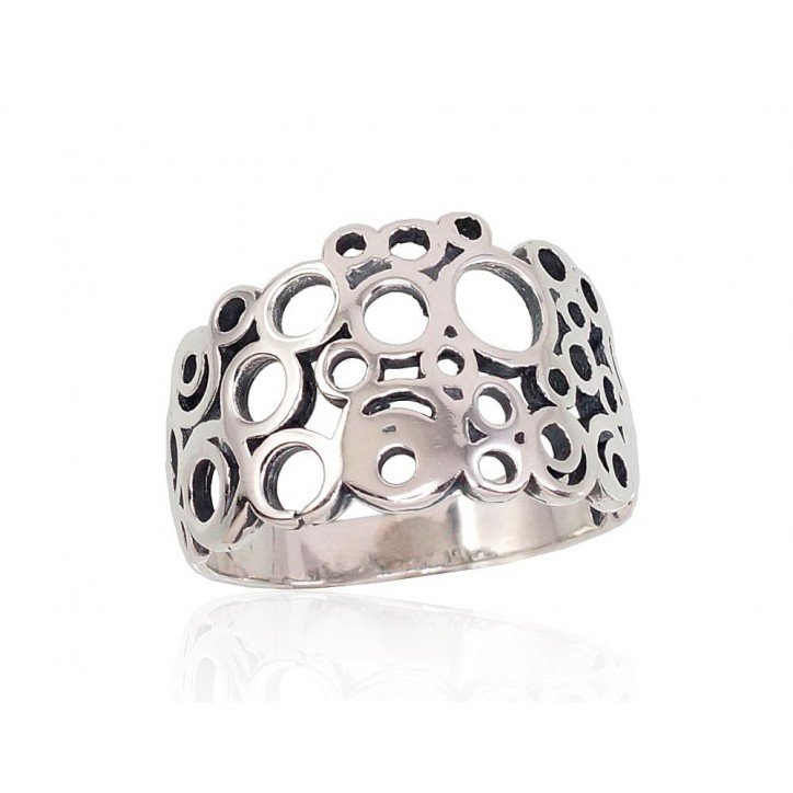 925° Genuine Sterling Silver ring, Stone: No stone, Type: Women, 2101669(POx-Bk)