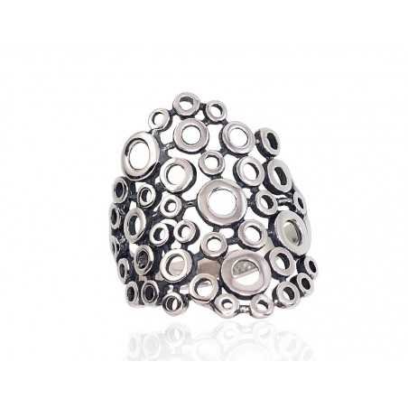 925° Genuine Sterling Silver ring, Stone: No stone, Type: Women, 2101670(POx-Bk)