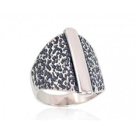 925° Genuine Sterling Silver ring, Stone: No stone, Type: Women, 2101674(POx-Bk)