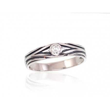 925° Genuine Sterling Silver ring, Stone: Zirkons , Type: Women, 2101682(POx-Bk)_CZ