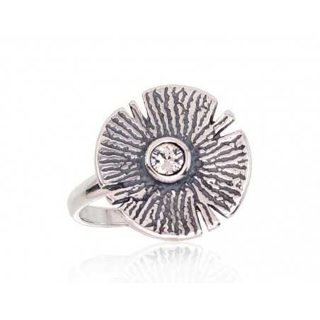 925° Genuine Sterling Silver ring, Stone: Swarovski crystals , Type: Women, 2101684(POx-Bk)_SV