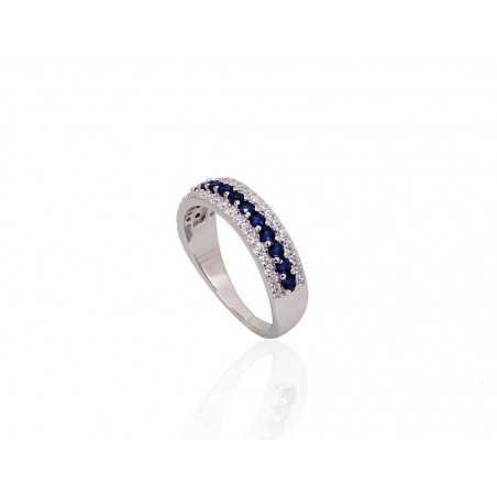 925° Genuine Sterling Silver ring, Stone: Zirkons , Type: Women, 2101713(PRh-Gr)_CZ+CZ-B