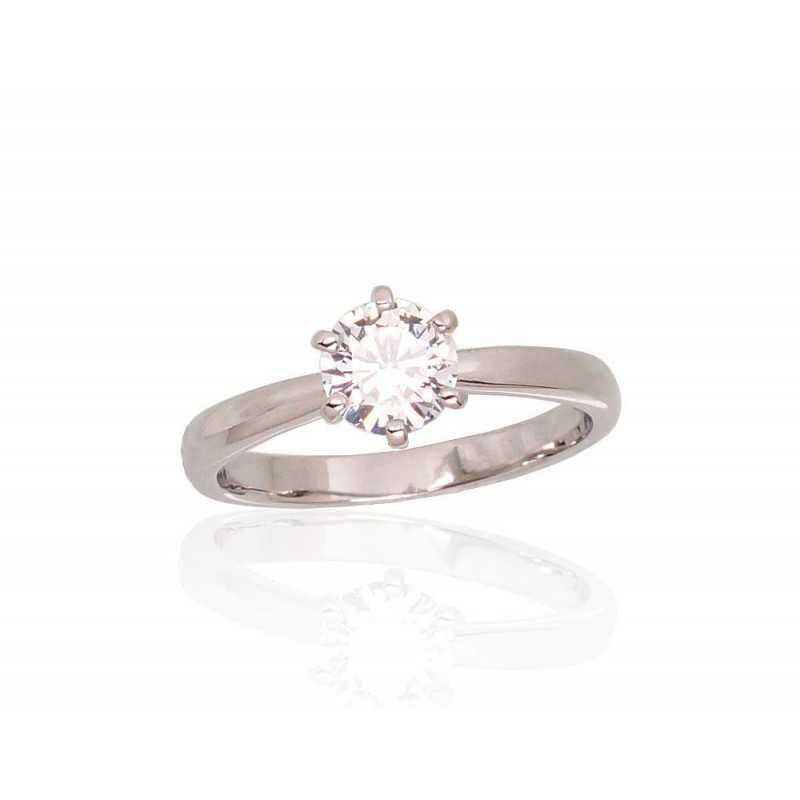 925° Genuine Sterling Silver ring, Stone: Zirkons , Type: Engagement rings, 2101715(PRh-Gr)_CZ