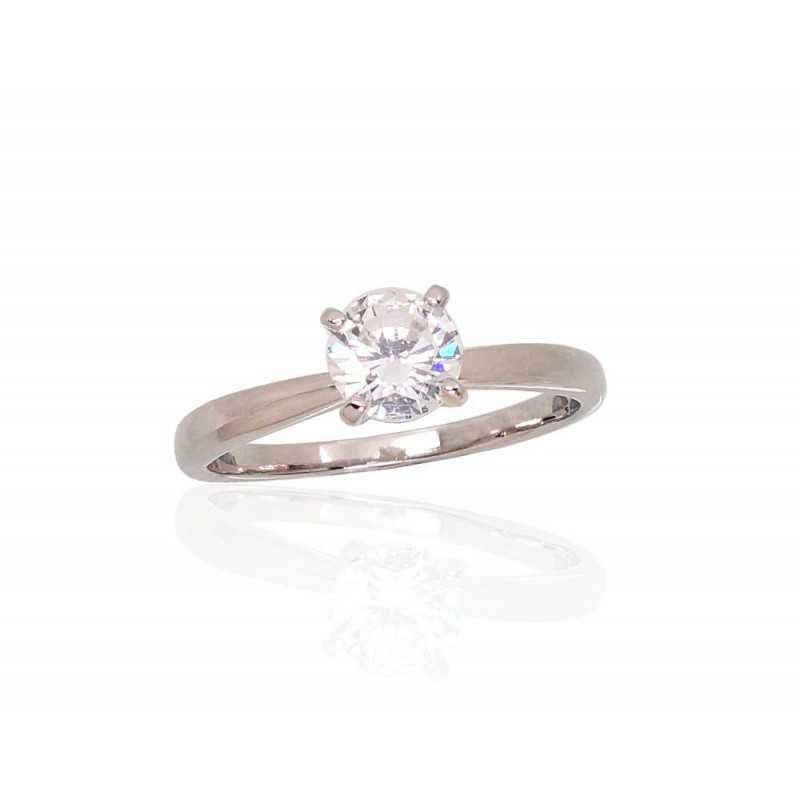 925° Genuine Sterling Silver ring, Stone: Zirkons , Type: Engagement rings, 2101716(PRh-Gr)_CZ