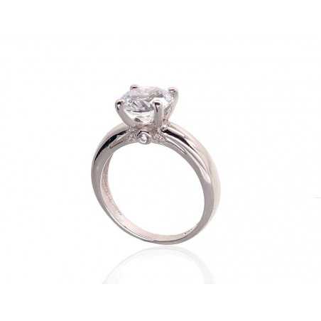 925° Genuine Sterling Silver ring, Stone: Zirkons , Type: Engagement rings, 2101718(PRh-Gr)_CZ