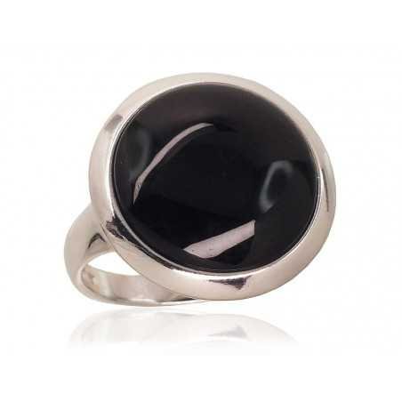 925° Genuine Sterling Silver ring, Stone: Onix , Type: Women, 2101727(PRh-Gr)_ON