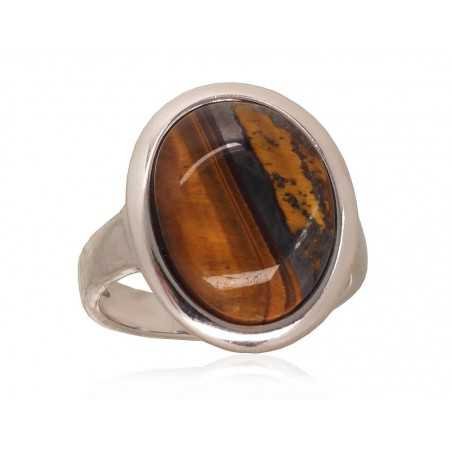925° Genuine Sterling Silver ring, Stone: Tiger eye , Type: Women, 2101728(PRh-Gr)_TE