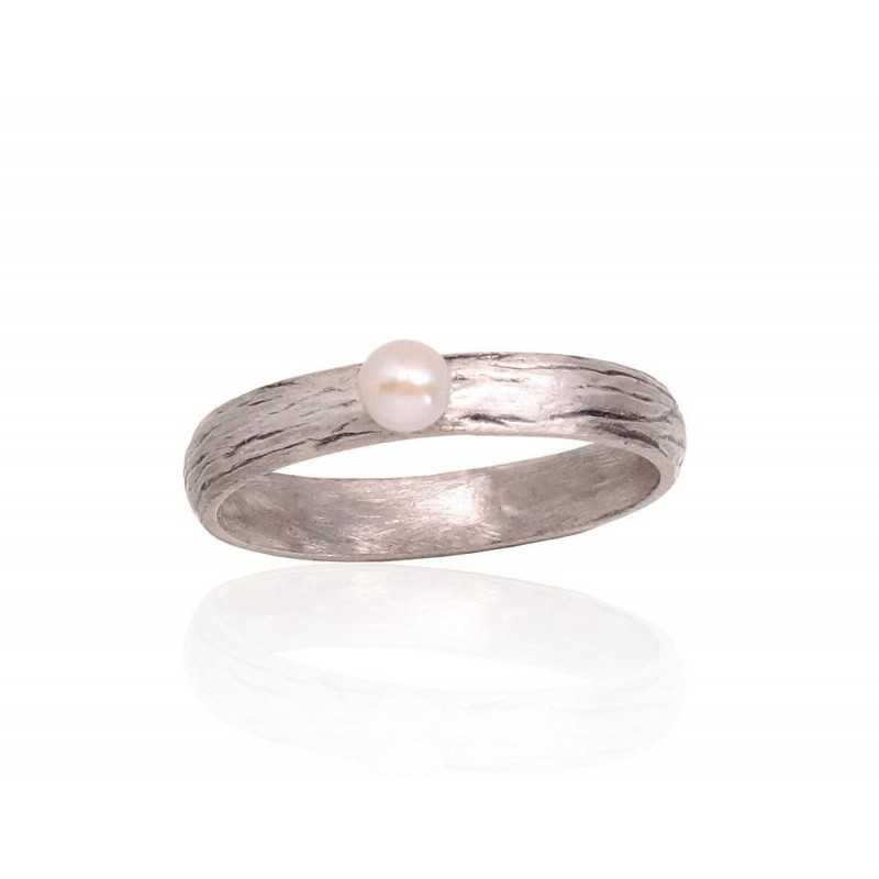 925° Genuine Sterling Silver ring, Stone: Fresh-water Pearl , Type: \\\"K-Exclusive\\\"  collection, 2101738(Matt+POx-MattBk)_PE
