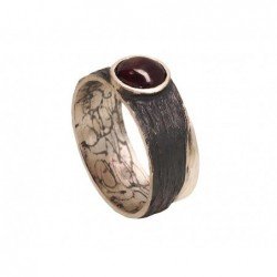 925° Genuine Sterling Silver ring, Stone: Garnet , Type: \\\"K-Exclusive\\\"  collection, 2101739(Matt+POx-MattBk)_GR-2