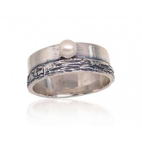 925° Genuine Sterling Silver ring, Stone: Fresh-water Pearl , Type: \\\"K-Exclusive\\\"  collection, 2101739(POx-Bk)_PE