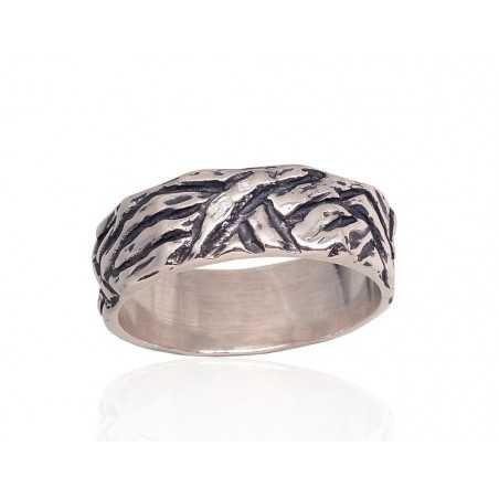 925° Genuine Sterling Silver ring, Stone: No stone, Type: Women, 2101761(POx-Bk)